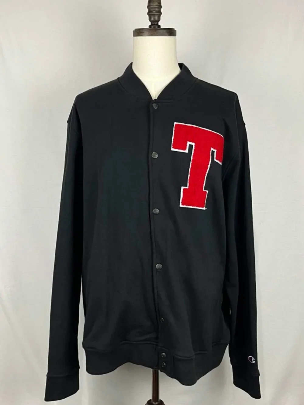 EUC Champion Take Twenty Three Mens Varsity Jacket Snap Button Fleece Size 2XL